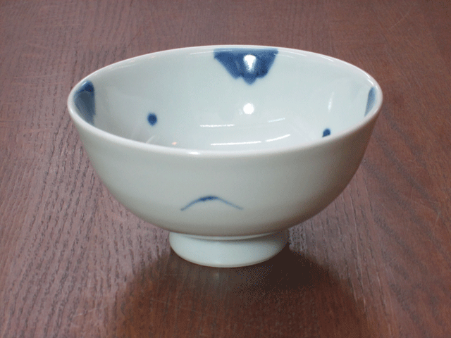 有田焼　染付牡丹　飯碗（大）