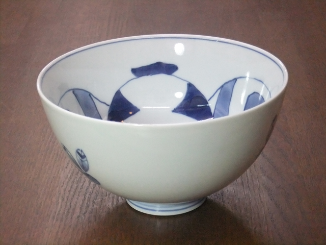 有田焼　青花　奴だこ　５寸深丼