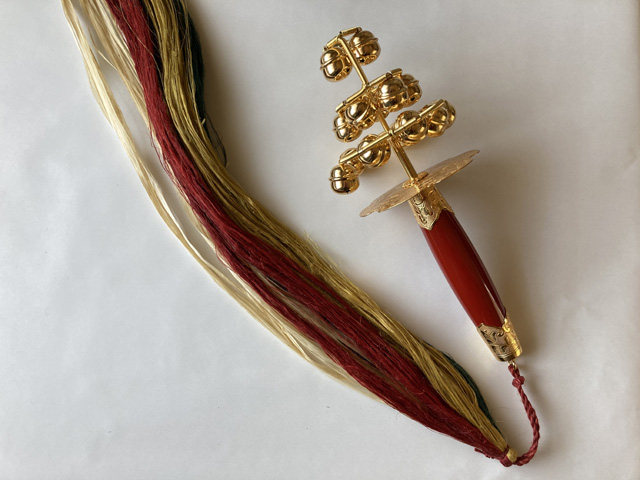 神楽鈴・国産大麻（精麻）五色緒付き