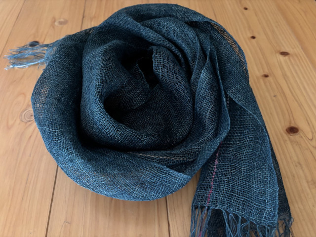 宮崎朝子・手織りヘンプマフラー