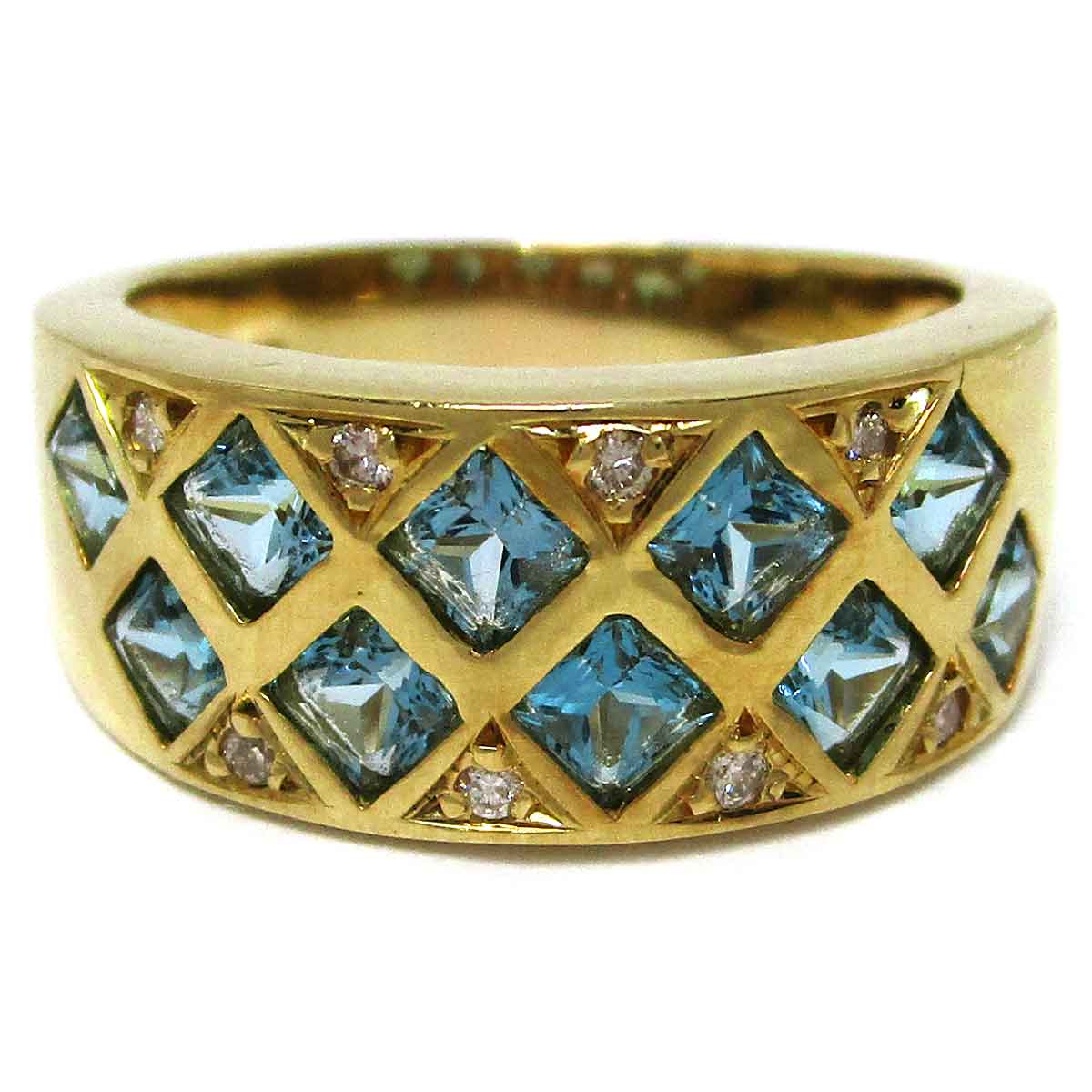 レディースリング トパーズダイヤ K18 16号 - TAK2201098