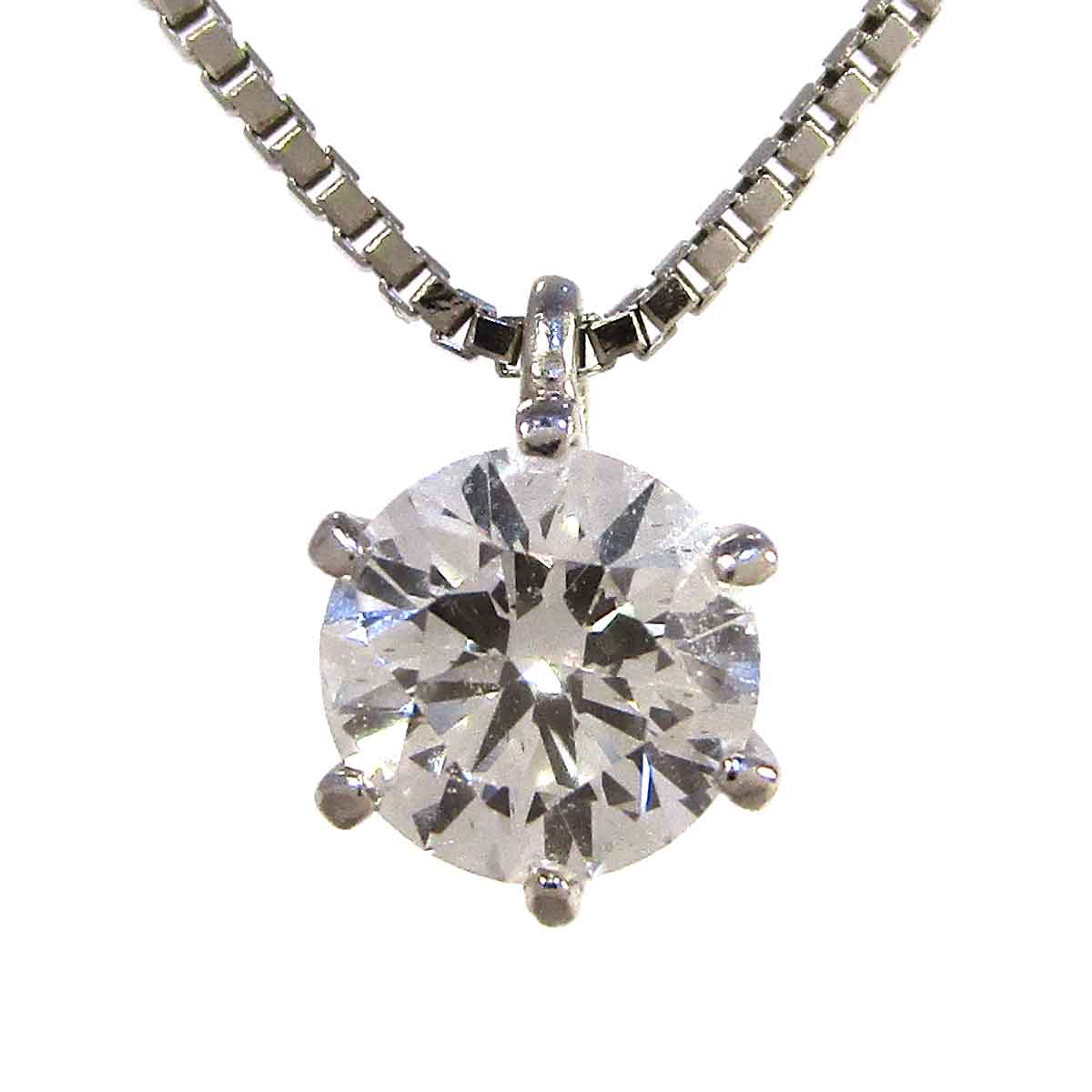 レディースネックレス ダイヤモンド一粒 Pt850/Pt900 トップW5*H7.2mm - TAK2300869