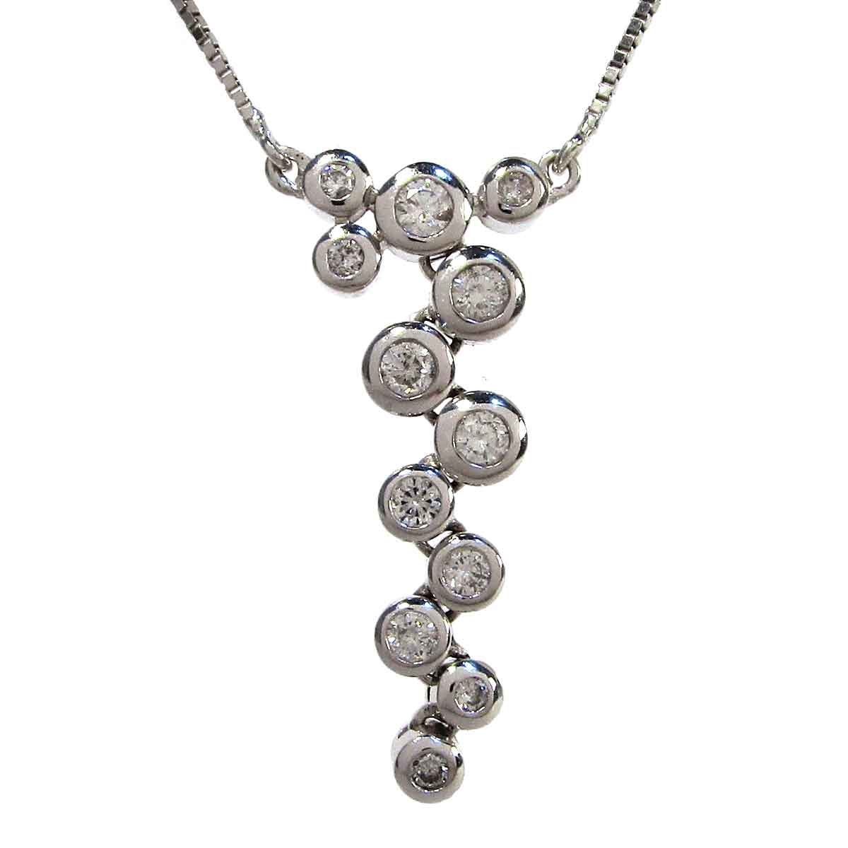 レディースネックレス ダイヤモンド K18WG トップW14.5*H29mm - TAK2400693