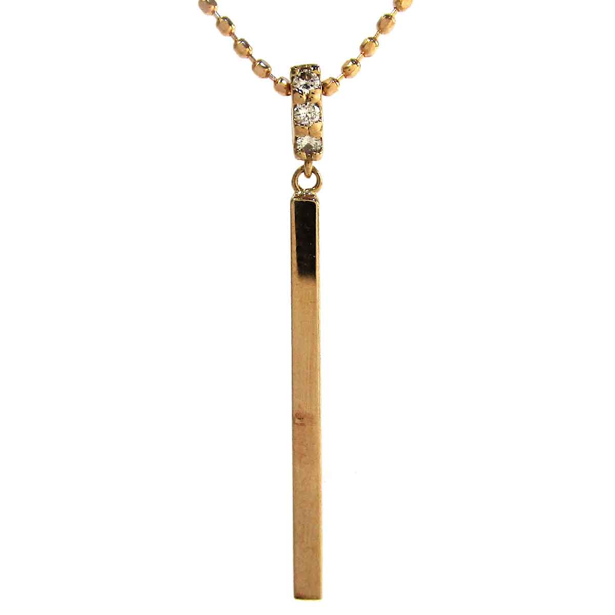 レディースネックレス ダイヤモンド K18 トップW1.5*H26mm - TAK2401035