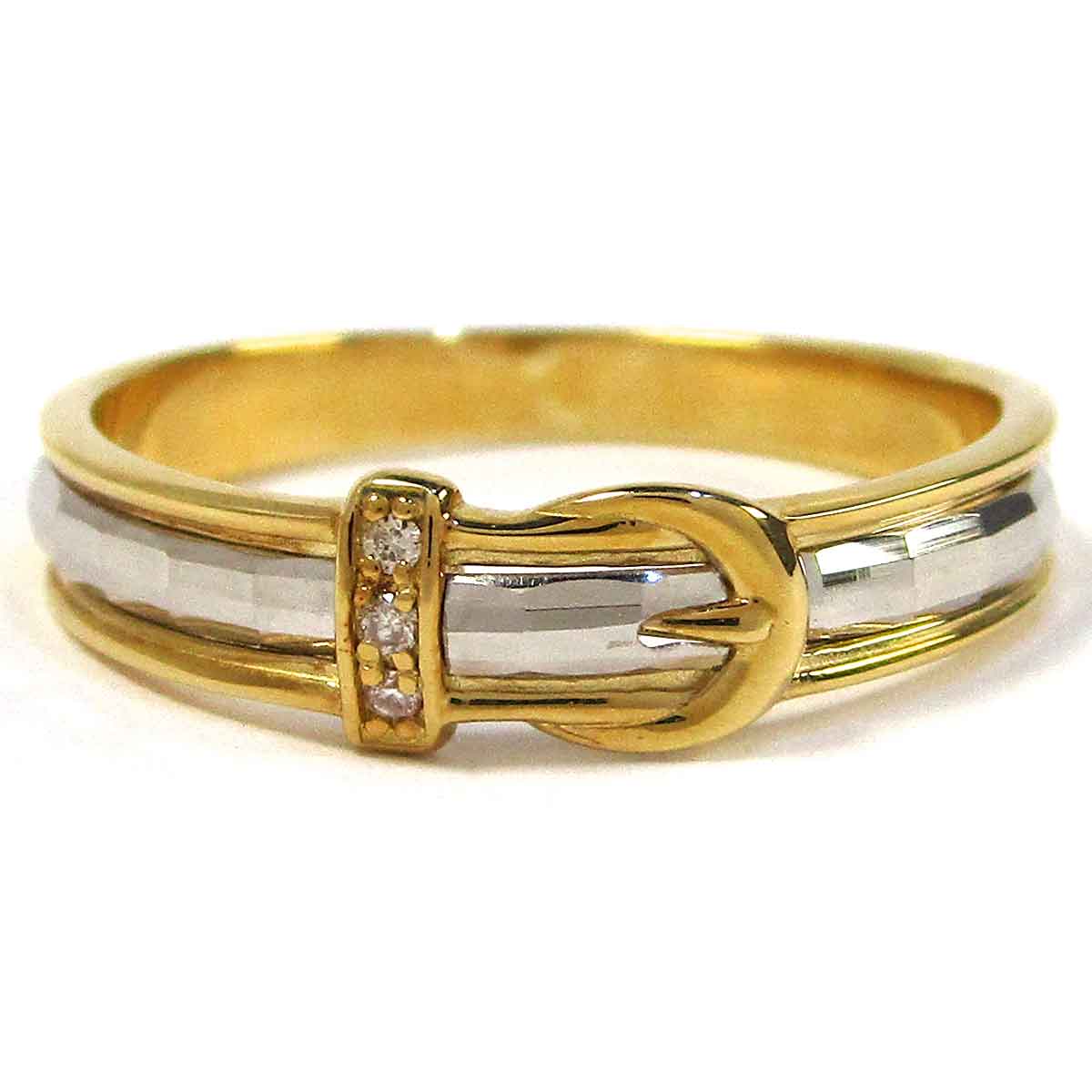 リング ベルト型（ダイヤモンド） K18/Pt900 19号 - TAK2401086