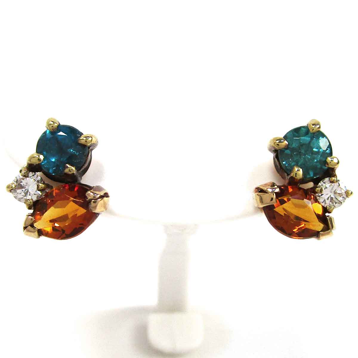 ピアス 色石カクテル K18 W7.8*H9.3mm - TAK2500017