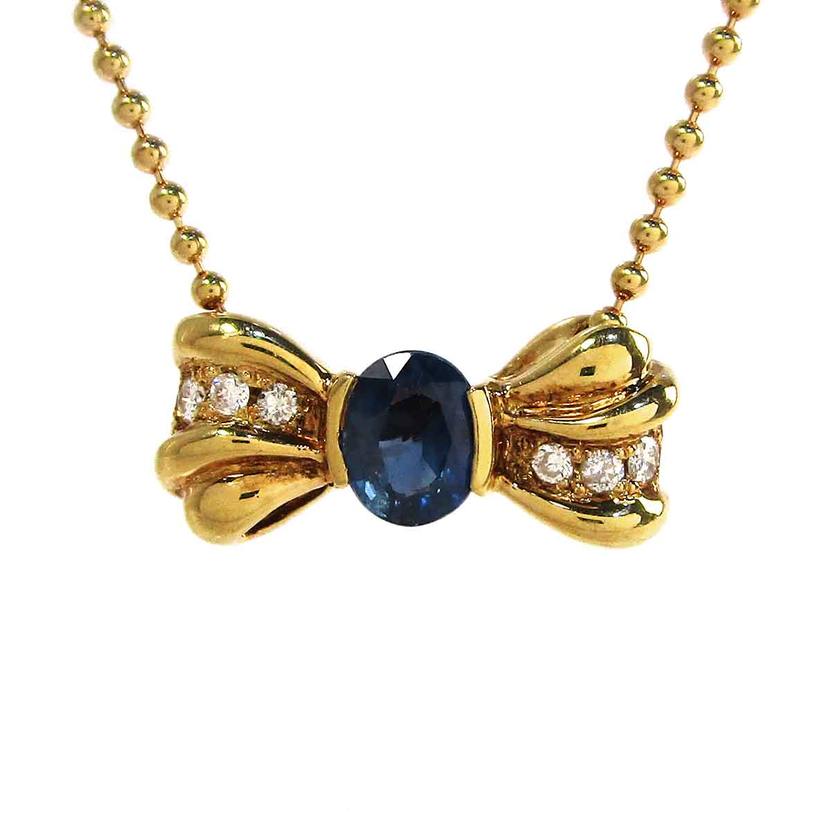 レディースネックレス サファイヤダイヤ K18 トップW15.7*H7mm - TAK2500063