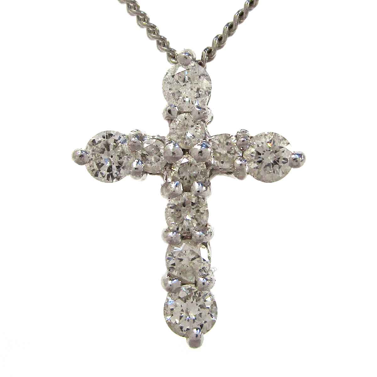 レディースネックレス ダイヤモンドクロス Pt850/Pt900 トップW12.2*H15.5mm - TAK2500415