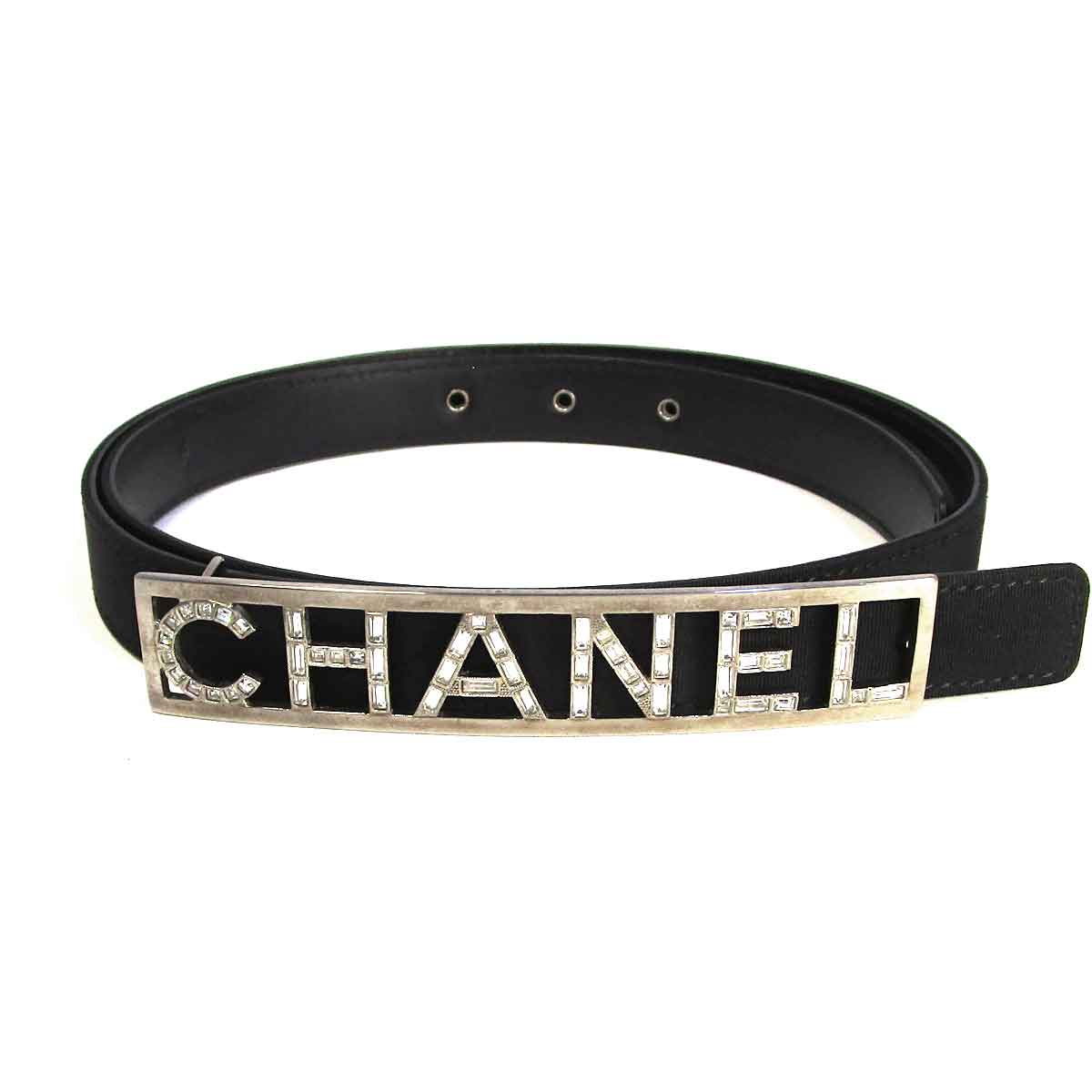◇ロゴプレートがインパクト大◇『CHANEL』25C チェーンベルト シャネル ロゴプレート ラインストーンベルト B15S - TAK2500702