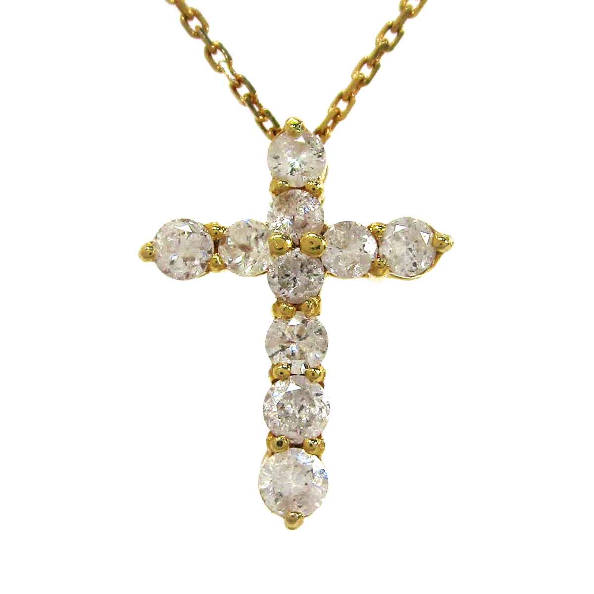 レディースネックレス ダイヤモンド/クロス K18 トップW11.8*H15.5mm - TAK2501225