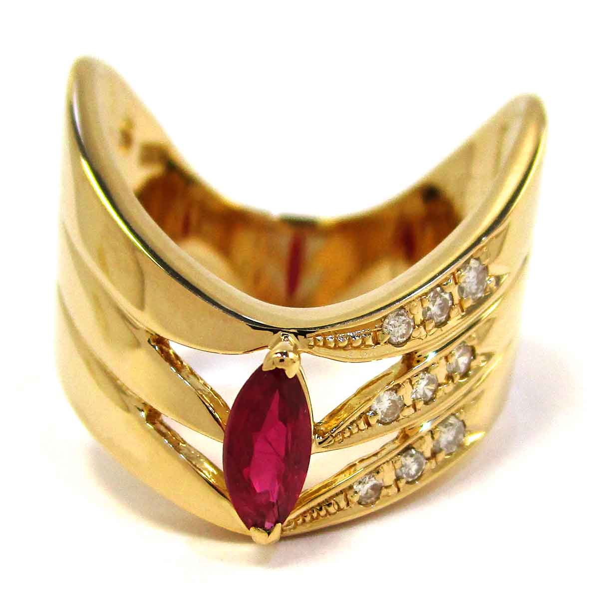 リング ルビーダイヤ K18 14.5号 - TAK2600336