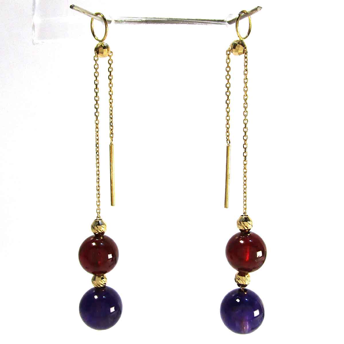 ピアス カラーストーン K18 W8.2*H83mm - TAN2400109