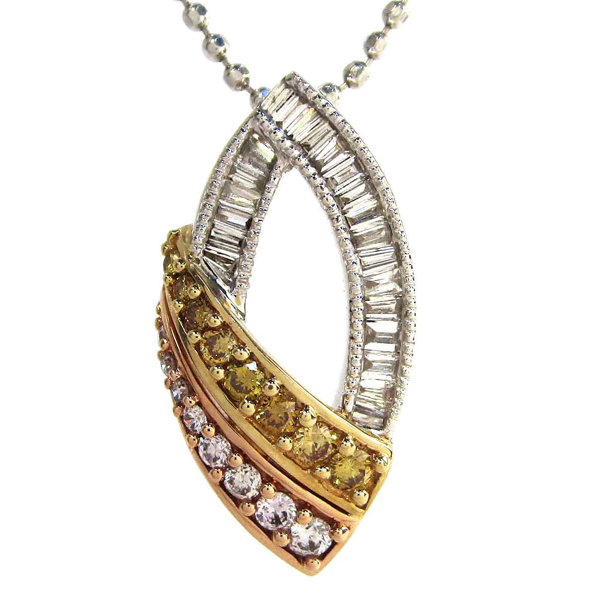 レディースネックレス ダイヤモンド K18 トップW11*H21.5mm - TAN2400210