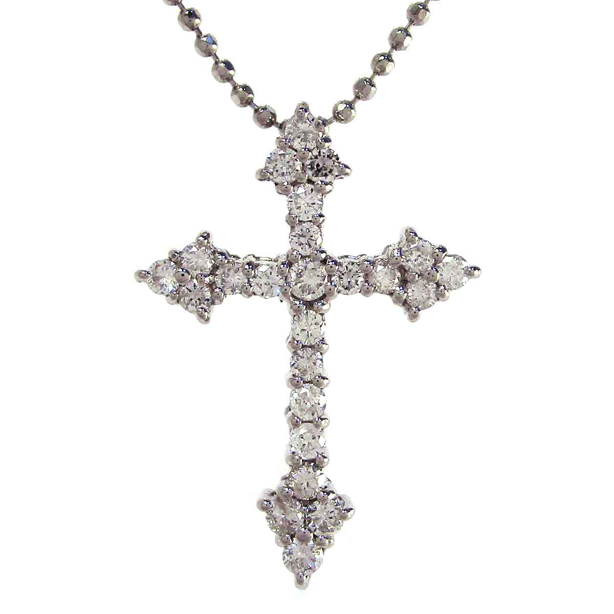 ネックレス クロス（ダイヤモンド） Pt850/Pt900 トップW16.8*H23.8mm - TAN2500028