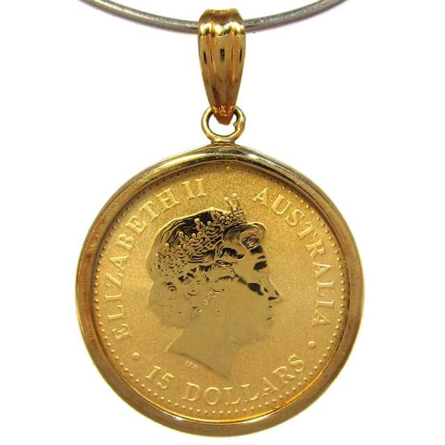 ペンダント エリザベス1/10ｏｚ／鶏999.9 GOLD/K18 W16.5*H24.3mm(バチカン穴2.5*3mm) - TAK2200595