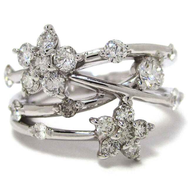 レディースリング ダイヤモンド K18WG 4号 - TAK2200604