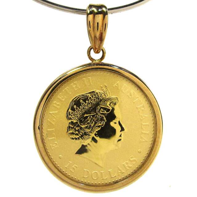 ペンダント 1/10oz9999（エリザベス／戌年） GOLD/K18 W16.5*H24mm(バチカン穴2.3*2.5mm) - TAK2200610