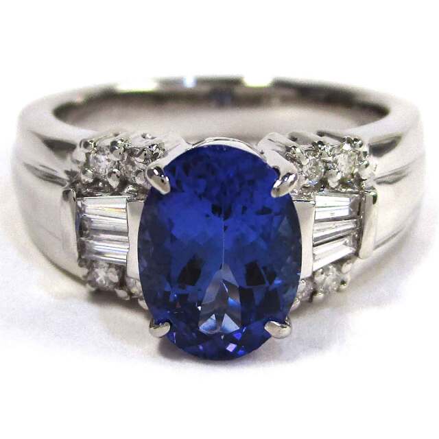 レディースリング タンザナイトダイヤ Pt900 11.5号 - TAK2200649