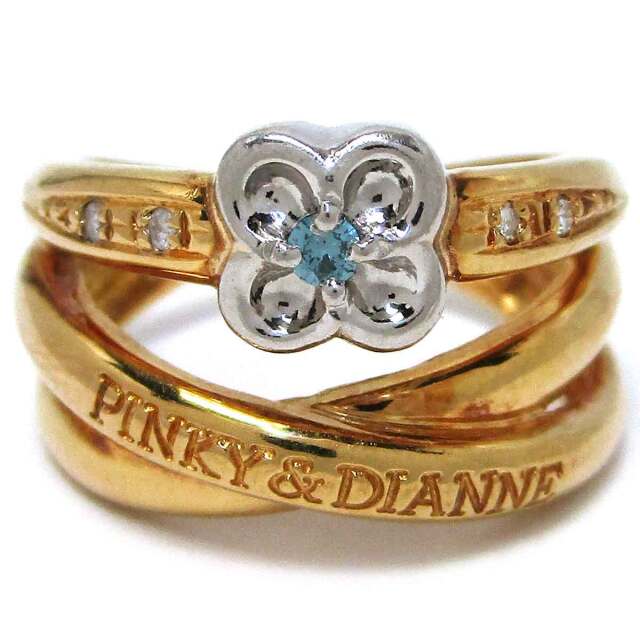 レディースリング ダイヤ(処理ブルー) 750YG/WG 8号 - TAK2200916