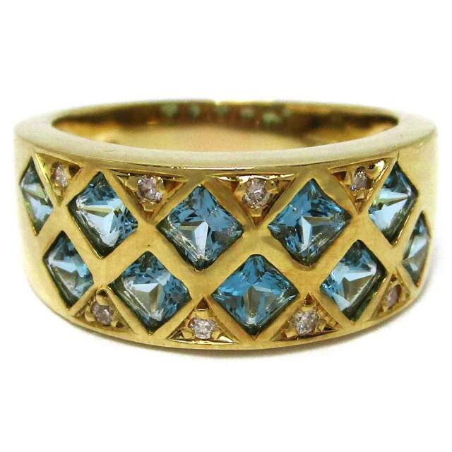 レディースリング トパーズダイヤ K18 16号 - TAK2201098