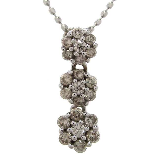 レディースネックレス ダイヤモンド K18WG トップW5*H15mm - TAK2300327