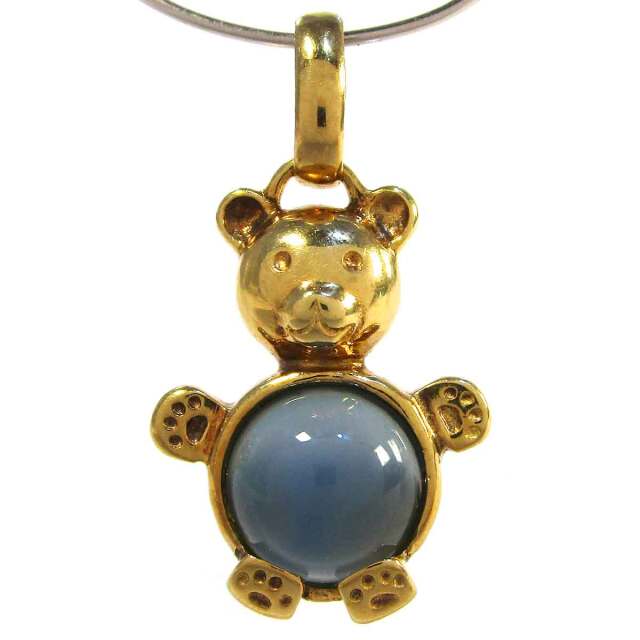 レディースペンダント クマモチーフ（色石） 750YG W17*H30.3mm(バチカン穴4*5.5mm) - TAK2300940
