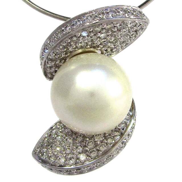 レディースペンダント パールダイヤ Pt900 W15.5*H27mm(穴3*5mm) - TAK2301126