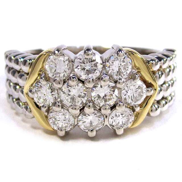 レディースリング ダイヤモンド Pt900/K18 15.5号 - TAK2400077