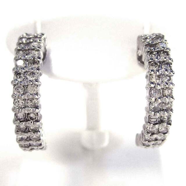 ピアス ダイヤモンド Pt900 H19mm幅4mm ポスト8mm - TAK2500325