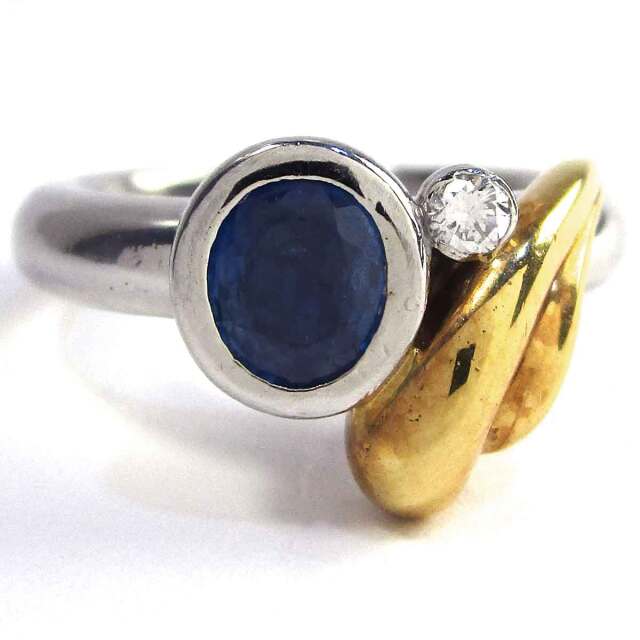 レディースリング サファイヤダイヤ Pt900/K18 11号 - TAK2500521