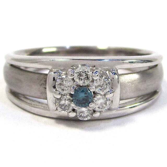 レディースリング ダイヤモンド（処理ブルー） K18WG 11.5号 - TAK2500524