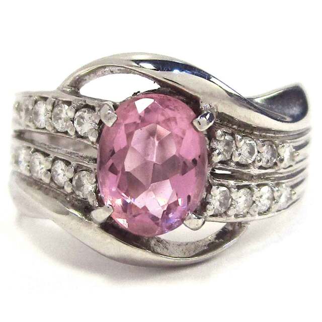 レディースリング ピンクトルマリンダイヤ Pt900 12号 - TAK2500530