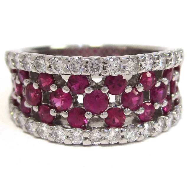 レディースリング ルビーダイヤ Pt900 12.5号 - TAK2500554