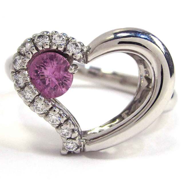 レディースリング トルマリンダイヤ Pt900 12号 - TAK2500572