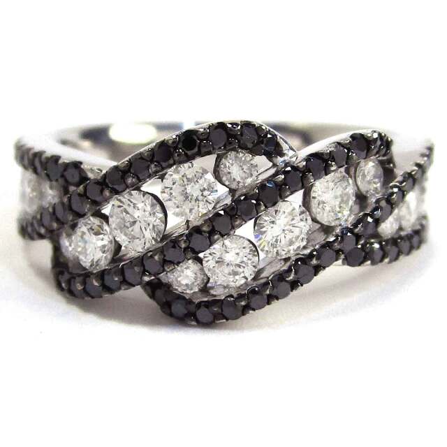 レディースリング ダイヤモンド（処理ブラック） K18WG 12号 - TAK2500575