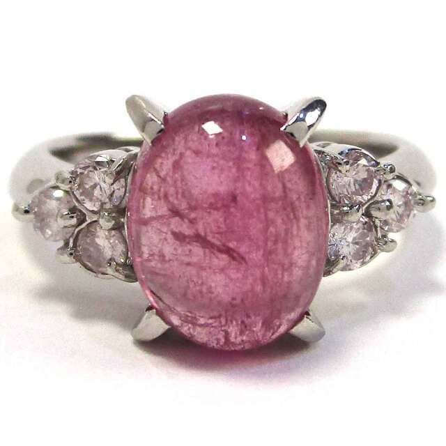 レディースリング ピンクトルマリンダイヤ Pt900 11号 - TAK2500591