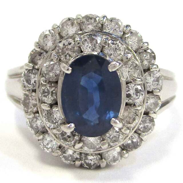 レディースリング サファイヤダイヤ Pt900 12.5号 - TAK2500622