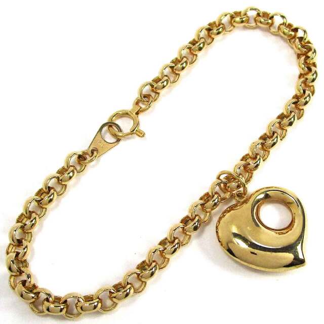 レディースブレスレット ハートチャーム K18 チャーム部W19*H25mm - TAK2500910