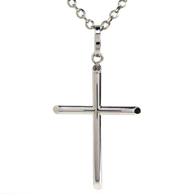 ネックレス クロス K18WG トップW19.1*H35.7mm(バチカン含) - TAK2500974