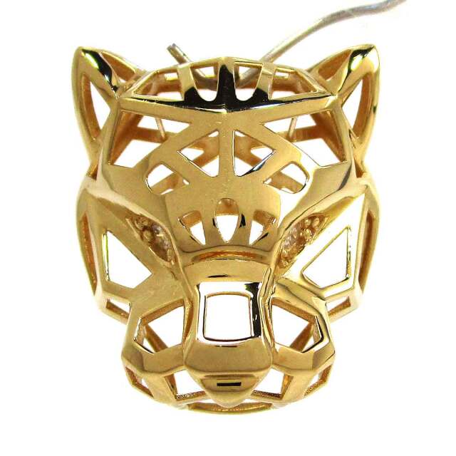 ペンダント ダイヤモンド パンサーヘッド K18 W24.5*H28.5mm(穴3*3mm) - TAK2501009