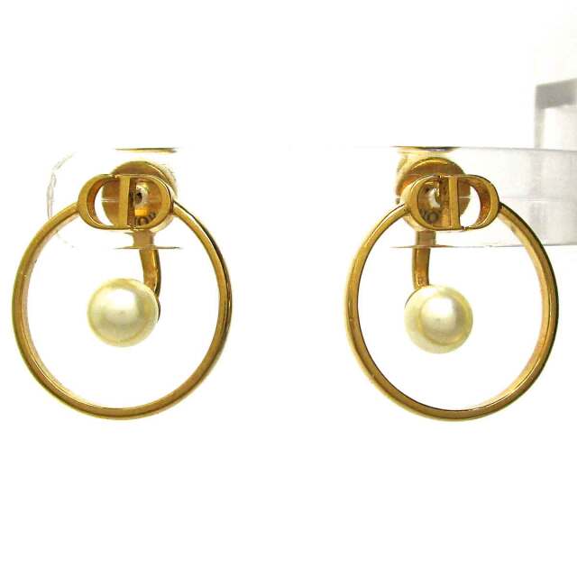 クリスチャン・ディオール CDロゴ CD×レジンパール ピアス - TAK2501046