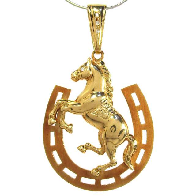ペンダント ダイヤ/ホース（馬） K18 W34.6*H58.2mm(バチカン穴4.5*12mm) - TAK2501171