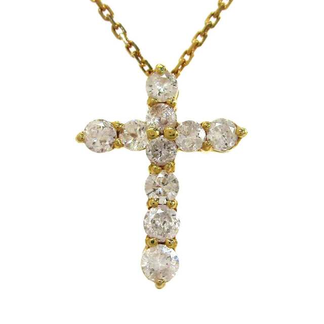 レディースネックレス ダイヤモンド/クロス K18 トップW11.8*H15.5mm - TAK2501225