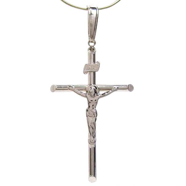 ペンダント ロザリオクロス K18WG W28.2*H60mm(バチカン穴3.5*8mm) - TAK2600037