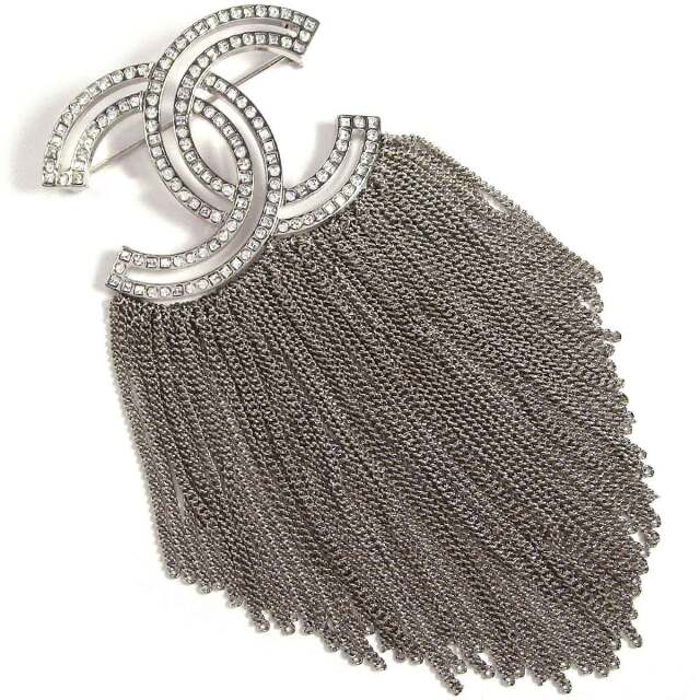 シャネル Ｂ１６Ｋ ラインストーンチェーンブローチ - TAK2600152