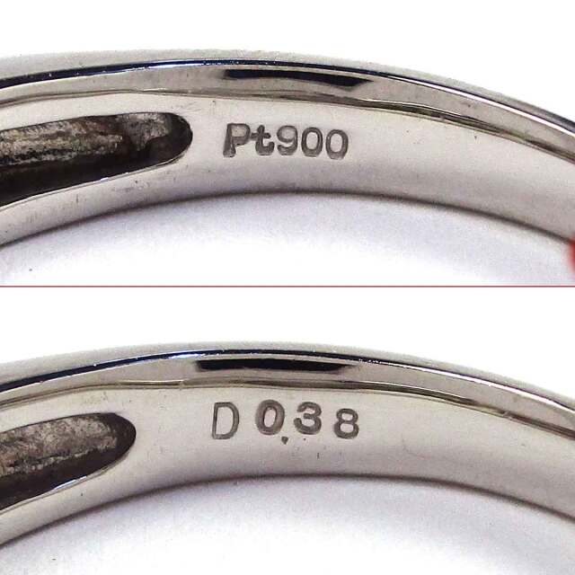 スクエア型ダイヤモンドPT900リング17号 リング ダイヤモンド Pt900 17号 - TAK2600467 質屋・サンヤネット