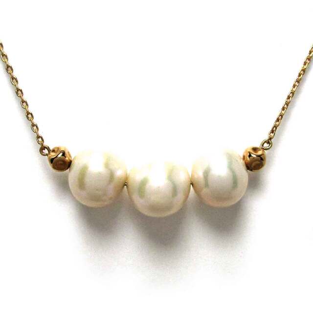 レディースネックレス パール３連 K18 トップW37*H14mm - TAN2200205