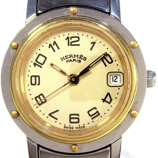セール中【良品】電池新品　エルメス クリッパー　CL4.220 楽天市場】電池交換済 HERMES エルメス クリッパー CL4.220
