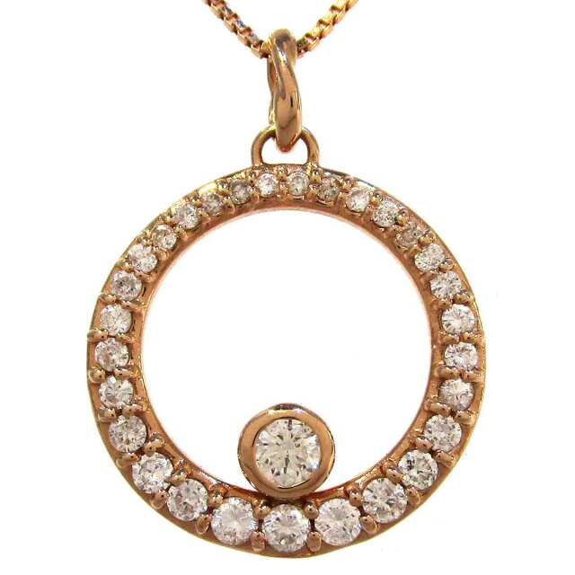 レディースネックレス サークレットダイヤ K18 トップW18.3*H24.6mm(バチカン含) - TAN2300227