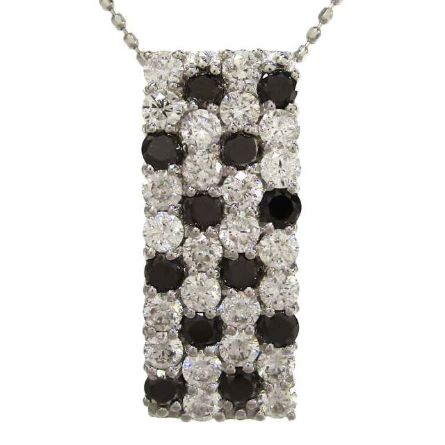 レディースネックレス ダイヤモンド×ＢＫダイヤモンド K18WG トップW8.5*H20.5mm - TAN2400050